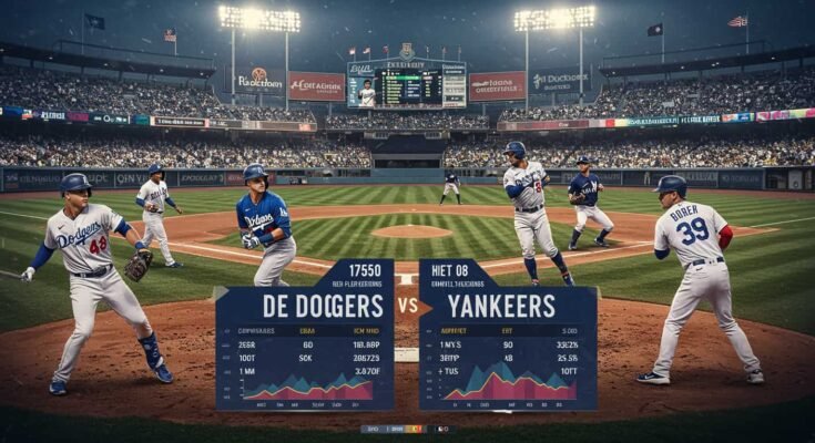 dodgers vs yankees match player stats